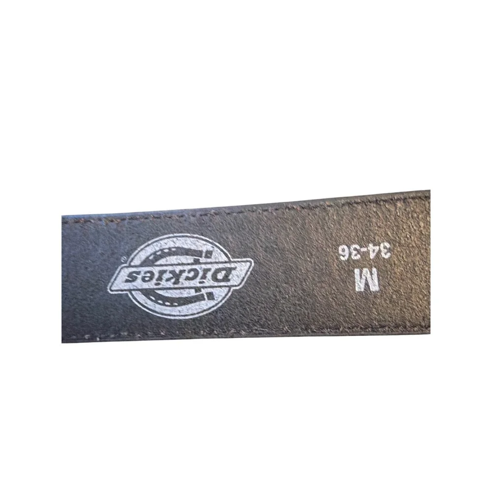 Dickies Belt Black Basketweave Embossed Genuine Leather  Mens M 34-36